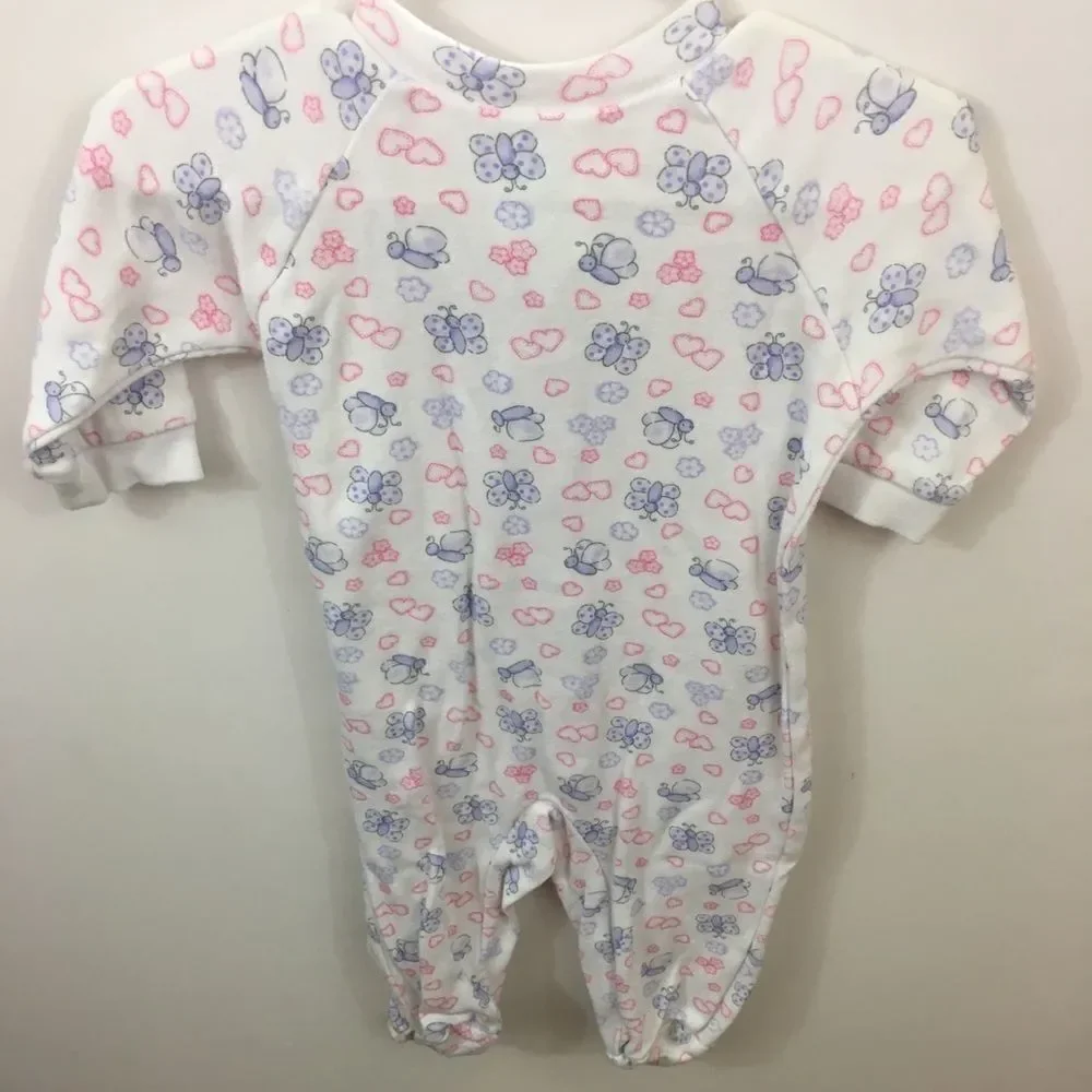 Baby Connection Infant Girls Sleepers with Feet 3-6 mo EUC